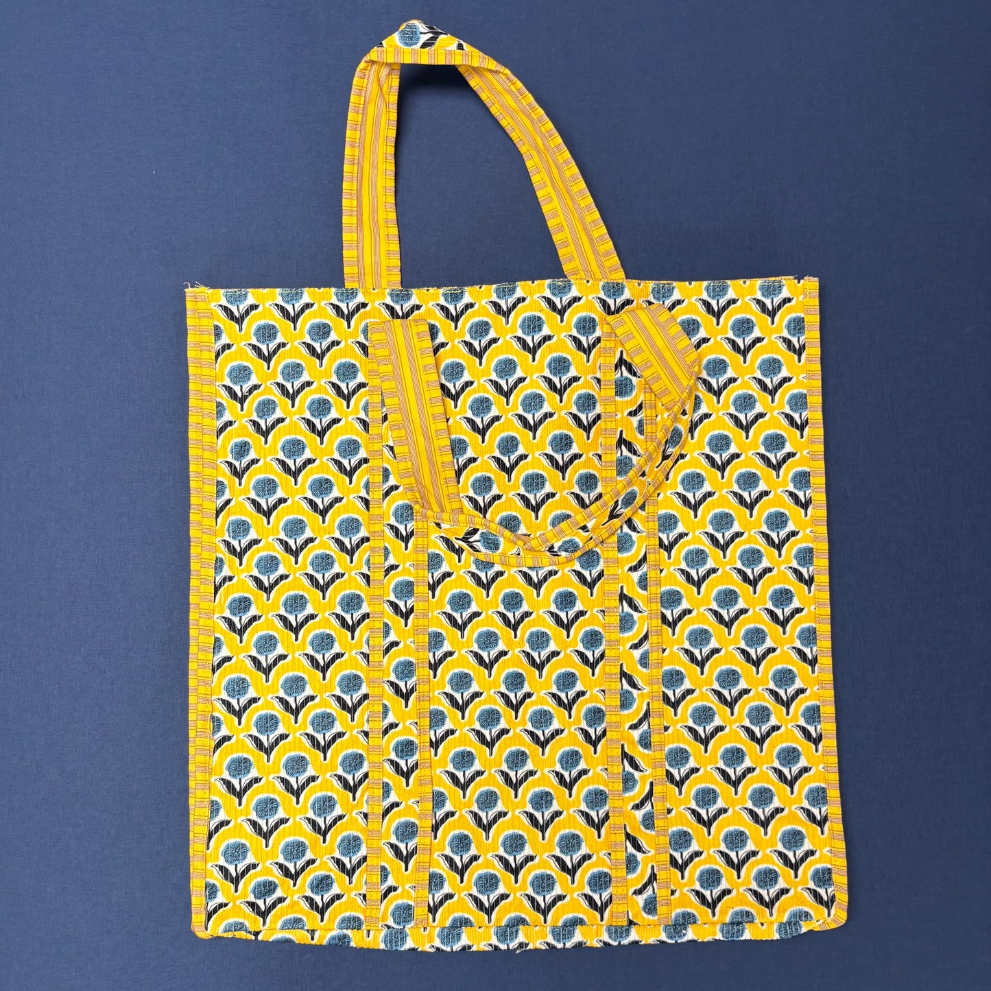 Blue and Yellow Floral Tote - JOSSLYN