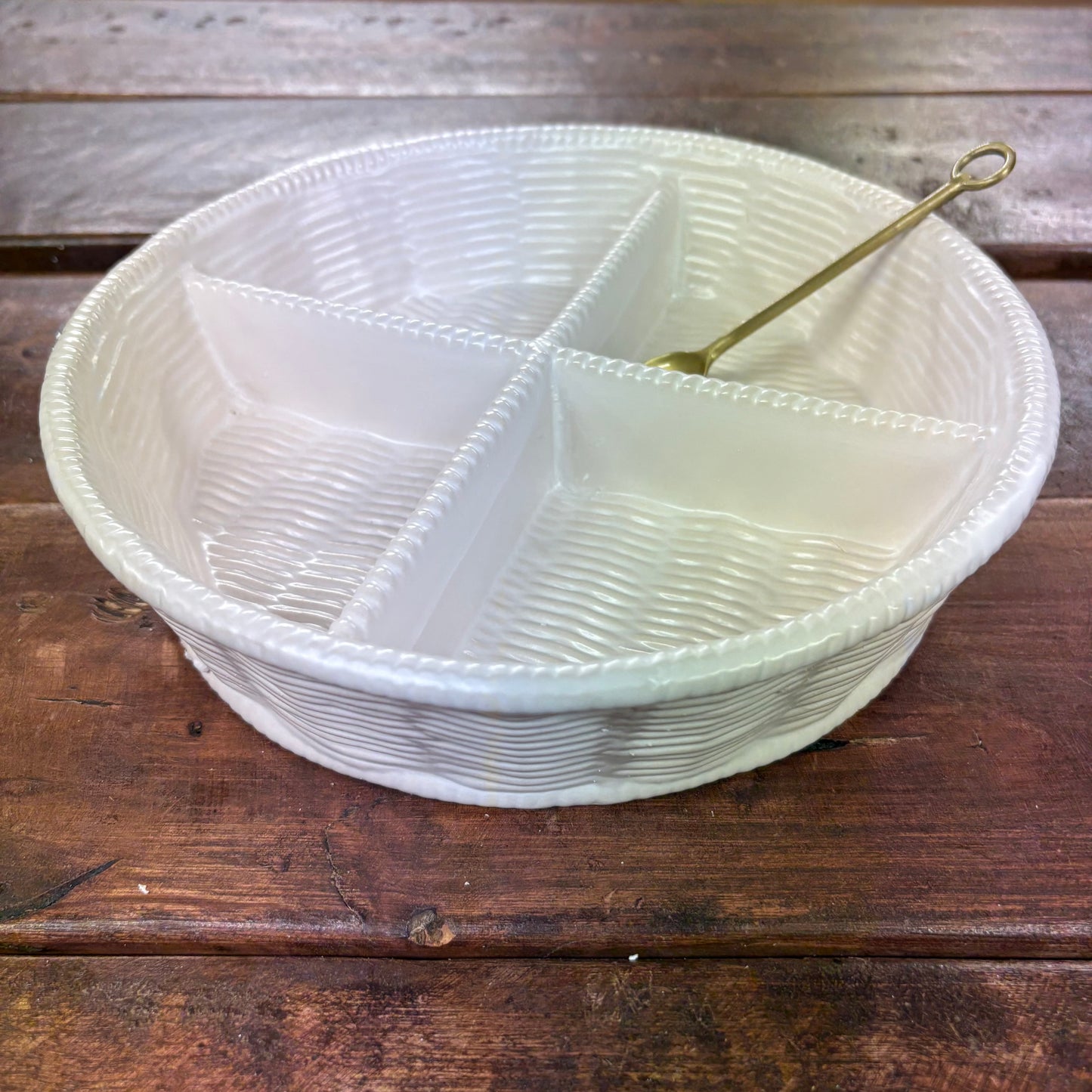 Woven Ceramic Divided Tidbit - Mud Pie