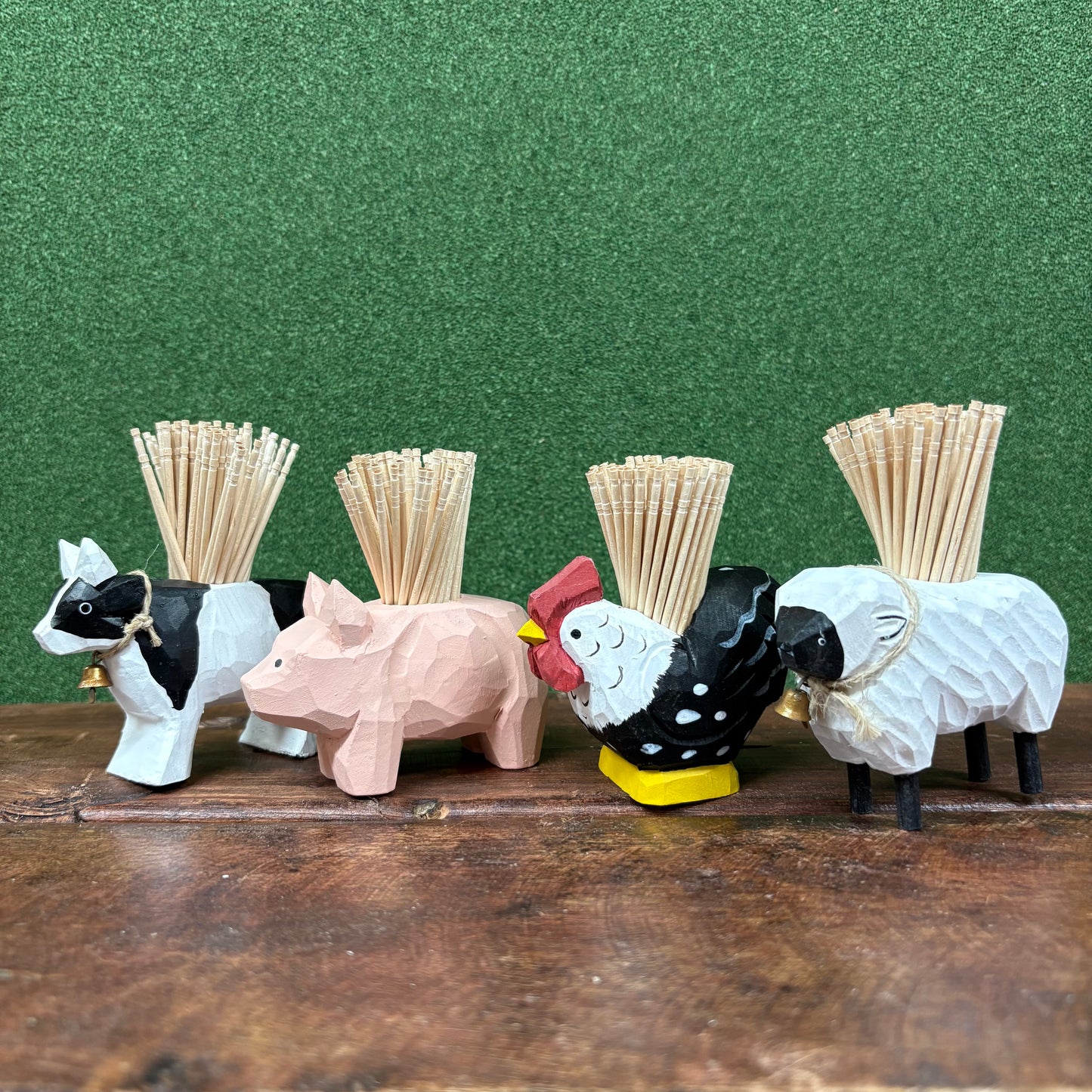 Wooden Farmhouse Toothpick Holders - Mud Pie