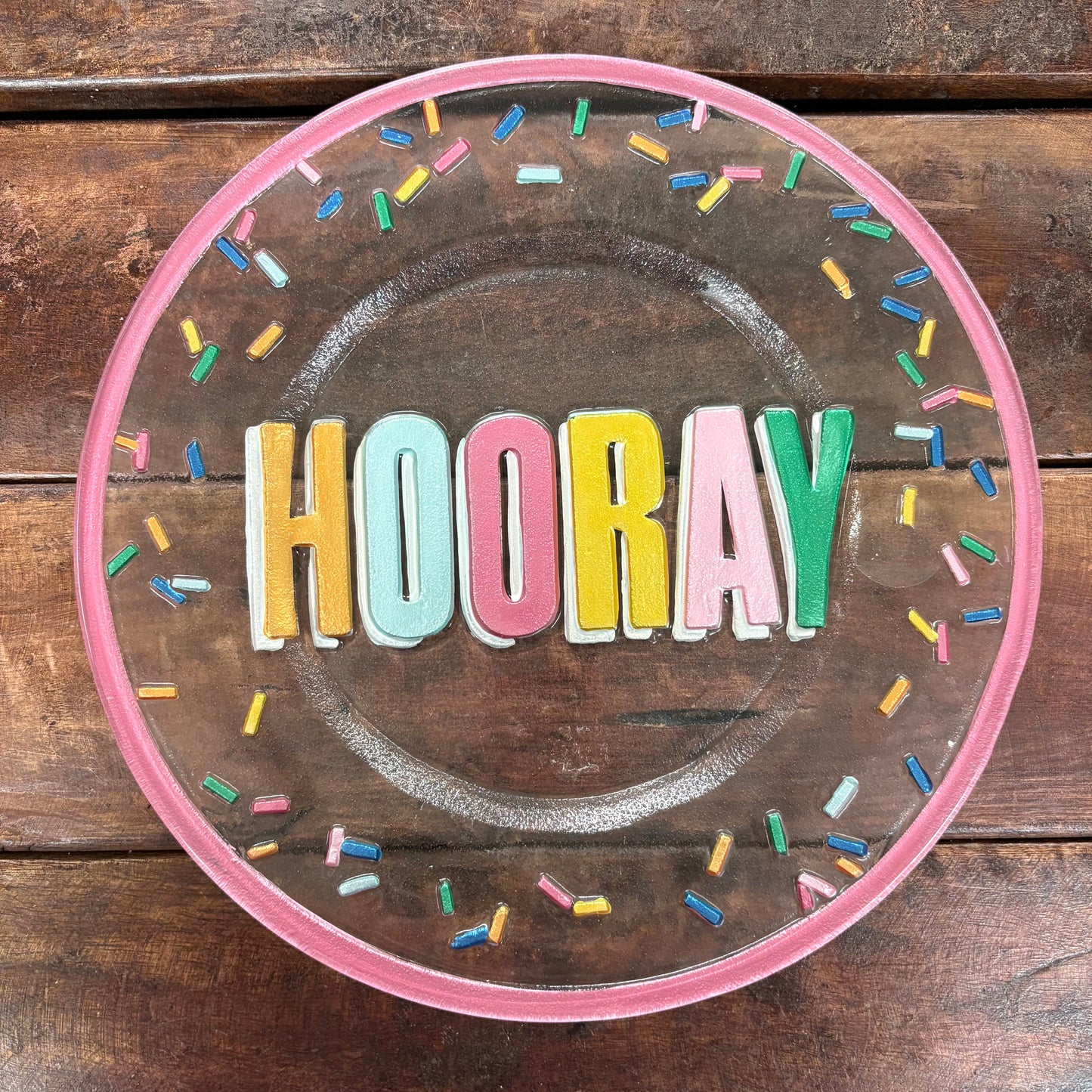 Glass Birthday Cake Plate - Mud Pie