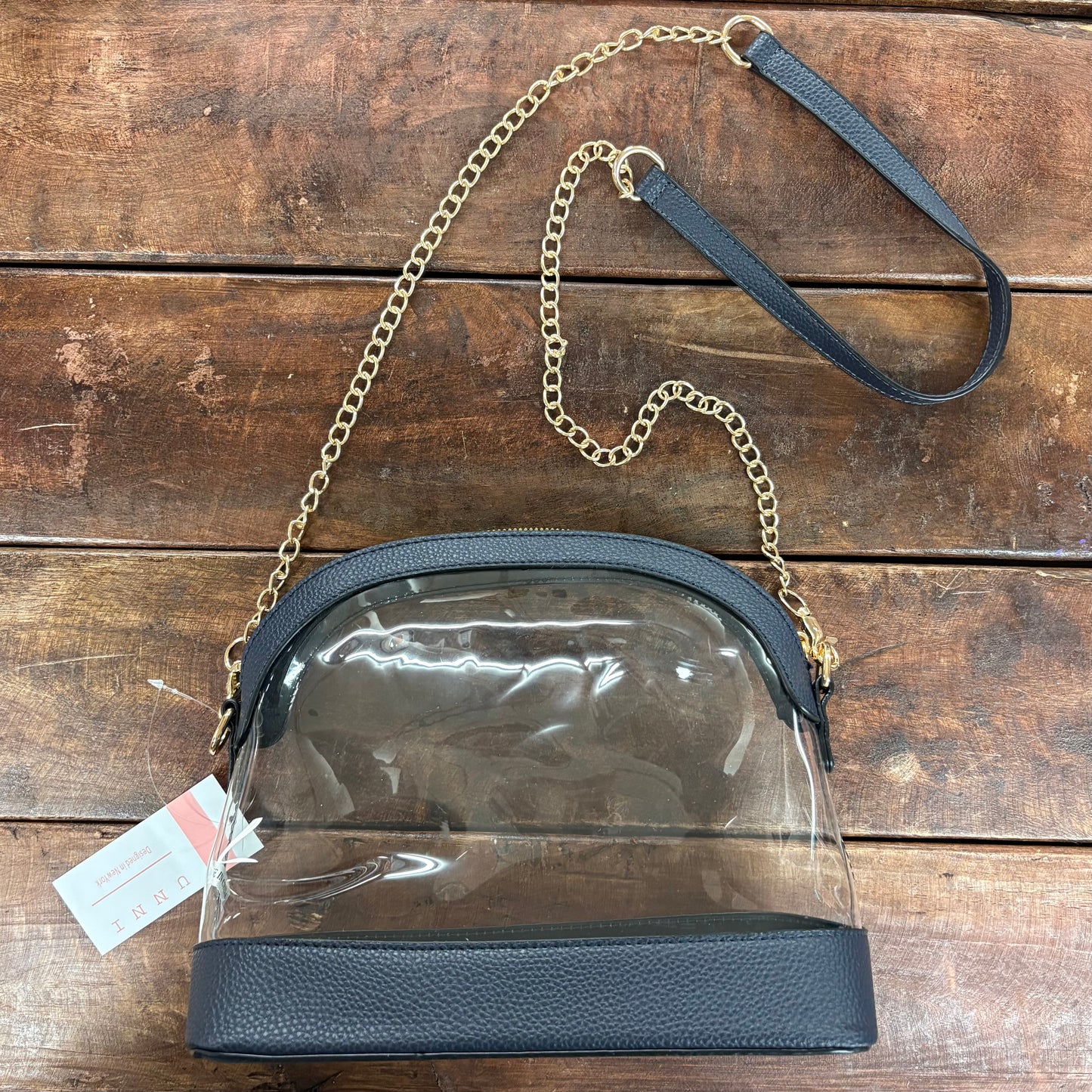Clear Stadium Navy Round Top Bag - Hana