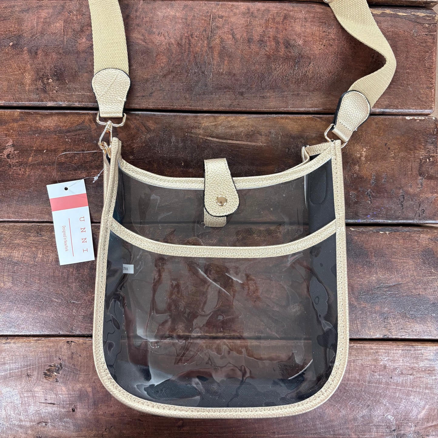 Clear Gold Stadium Saddle Bag - Hana