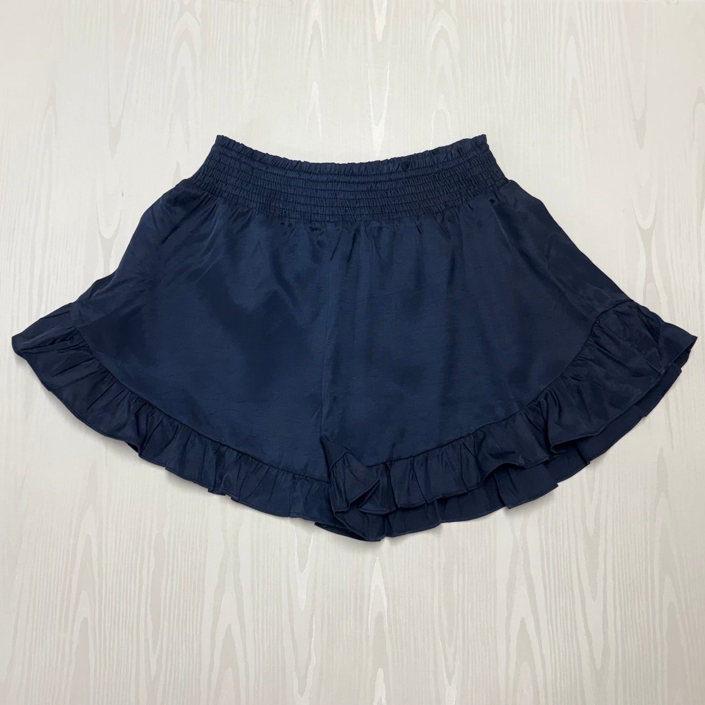 Navy Ruffle Detail Shorts - Mittoshop