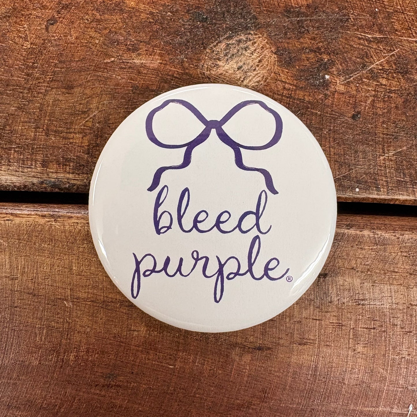 Bleed Purple Bow Button - Good Vibez