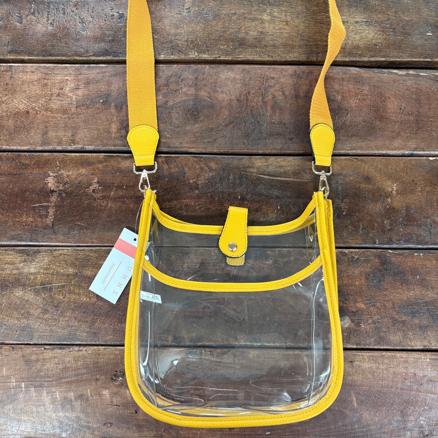 Mustard Clear Saddle Purse - Hana