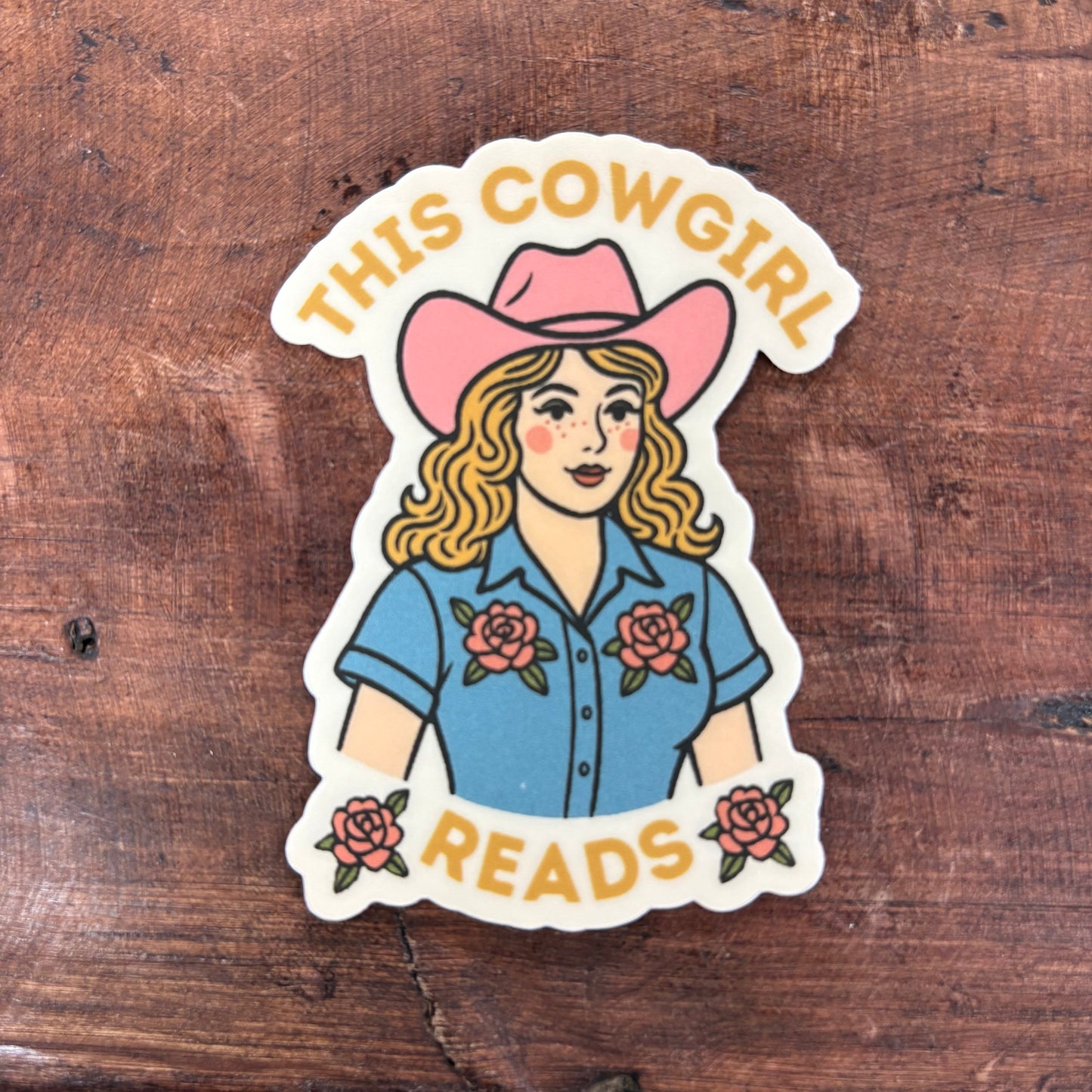 This Cowgirl Reads Sticker - Inviting Affairs