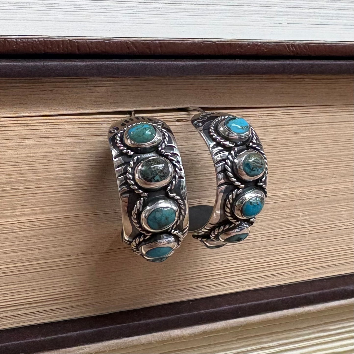 Turquoise Scalloped Post Earrings - Boho Sol