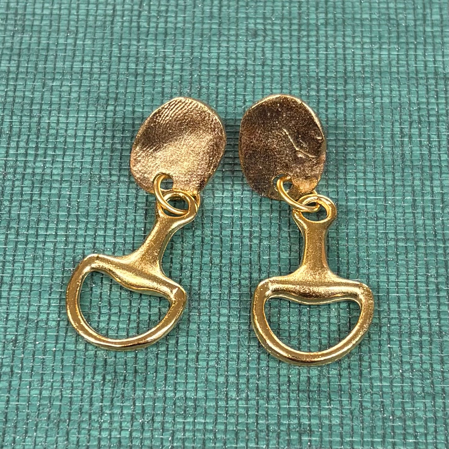 Gold Snaffle Bit Earrings - Susan Shaw