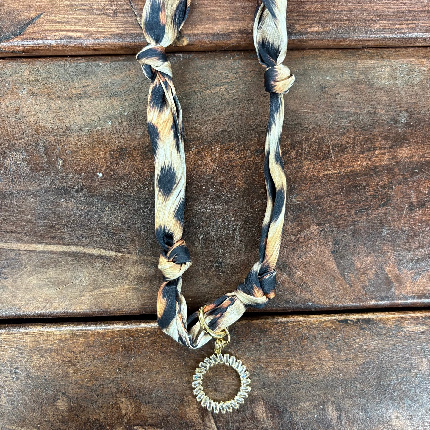 Cheetah Print Scarf Charm Necklace - Girlie Girl Originals