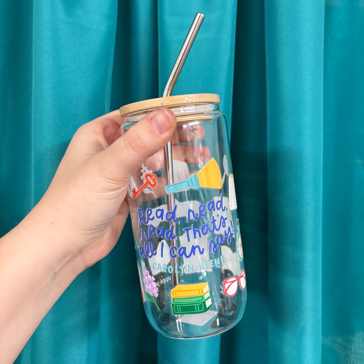 Mystery Reader Glass Can Tumbler - Pippi Post