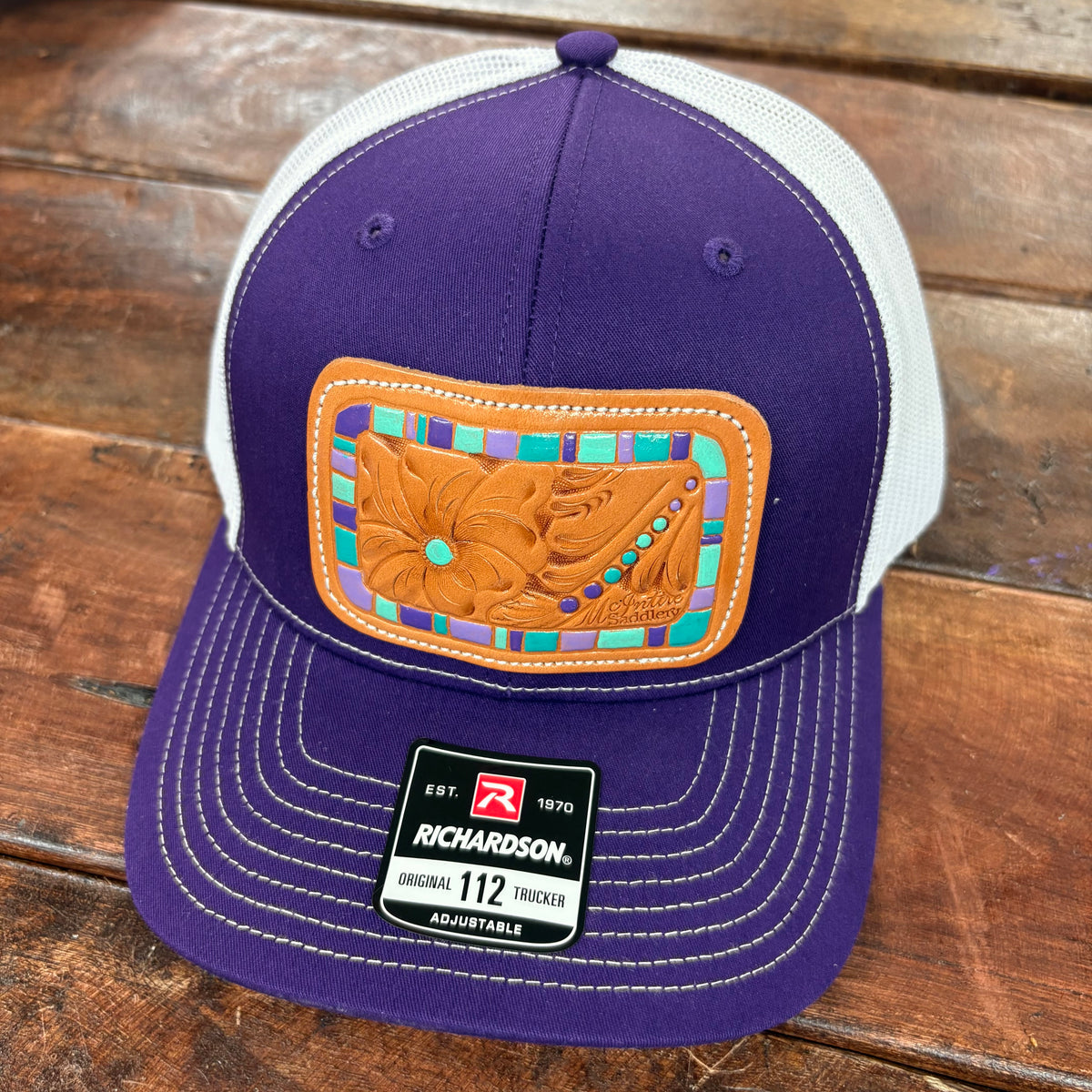 Purple and Turquoise Chunk Patch Hat- McIntire Saddlery