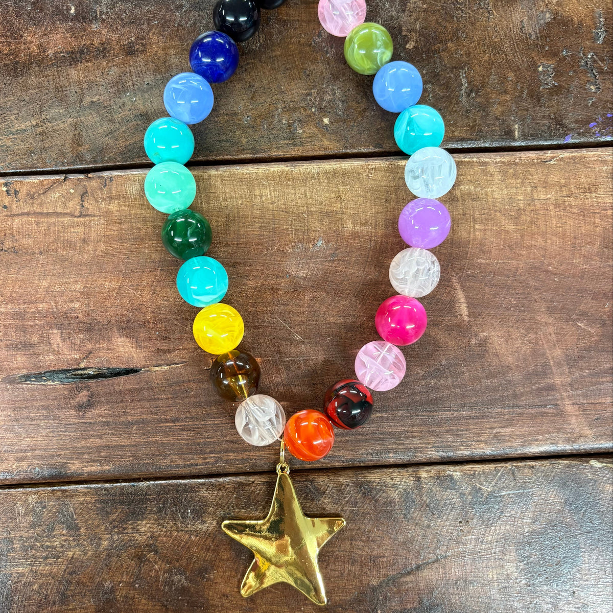 Brookie Chunky Beaded Star Necklace - Gemelli