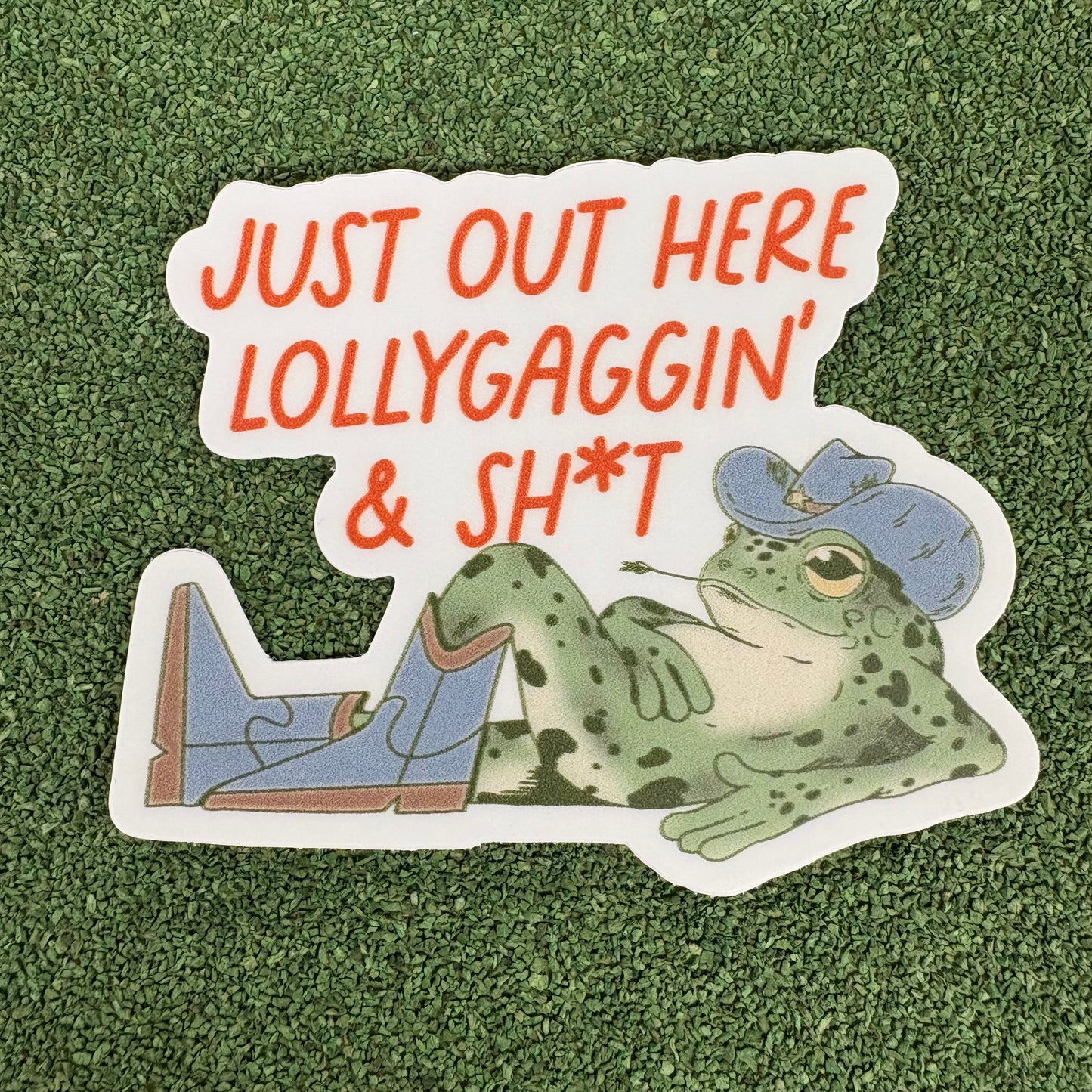 Lollygaggin' Frog Sticker - Big Moods