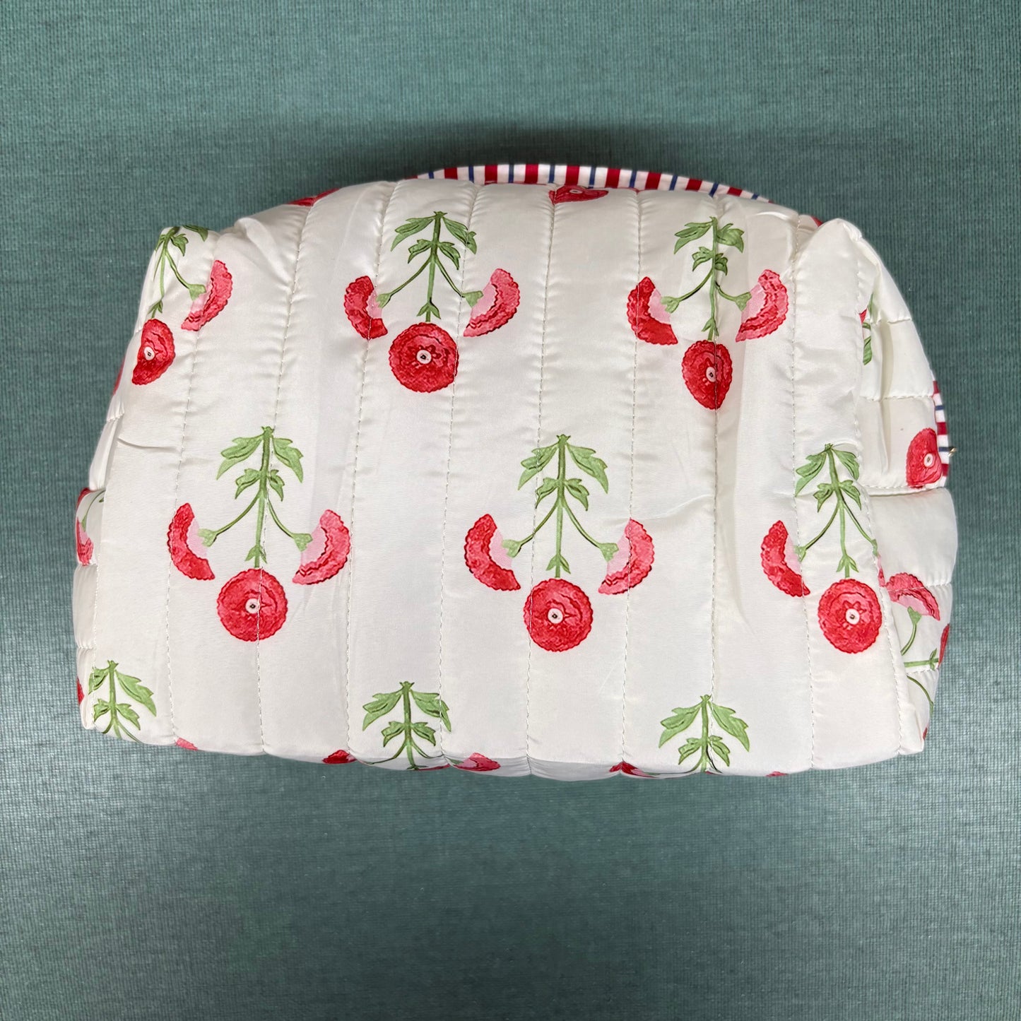 Red Floral Quilted Makeup Bags - PPTX