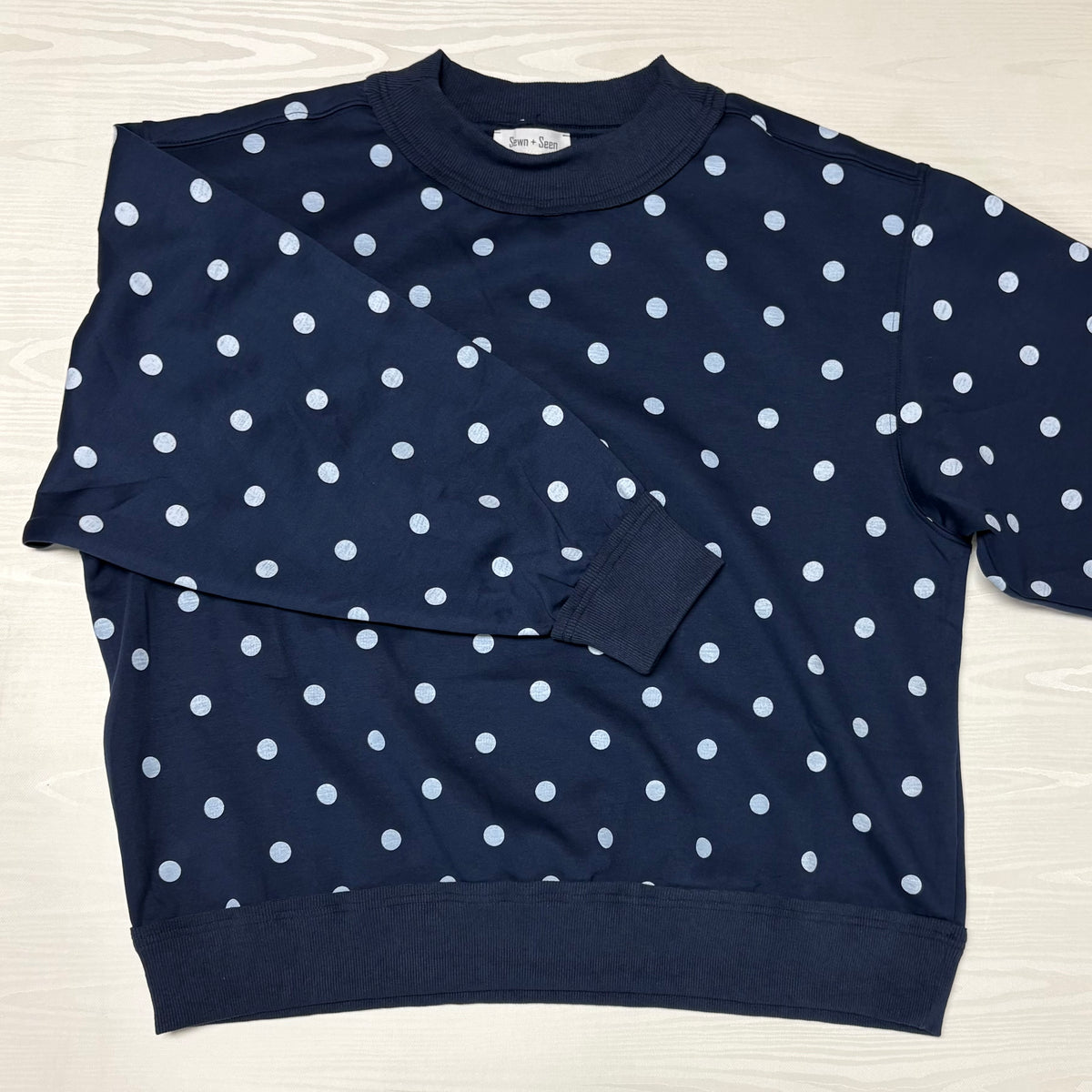 Oversized Navy Scuba Pullover - Sewn and Seen