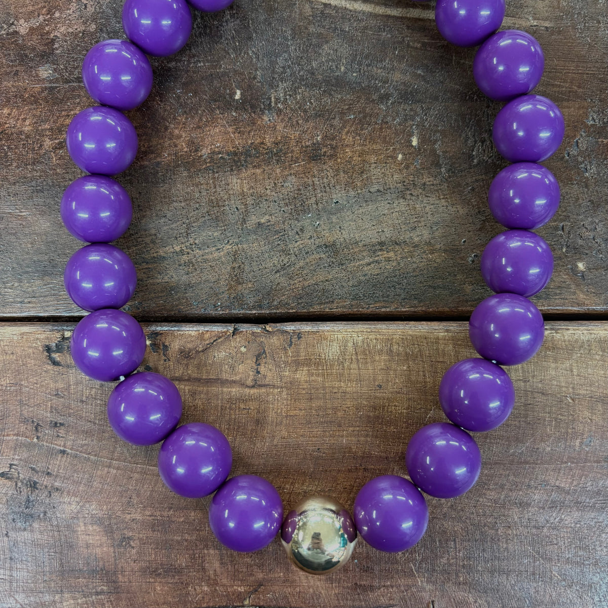 Marjorie Purple Game Day Beaded Necklace - Canvas Style
