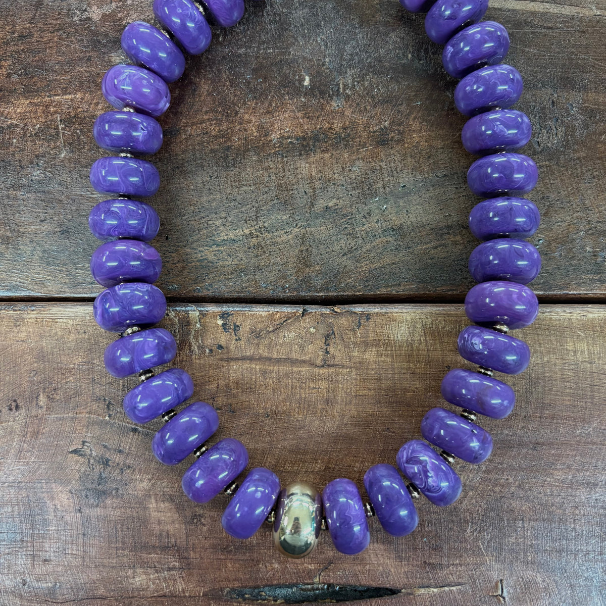 San Sebastian Purple Game Day Beaded Necklace - Canvas Style
