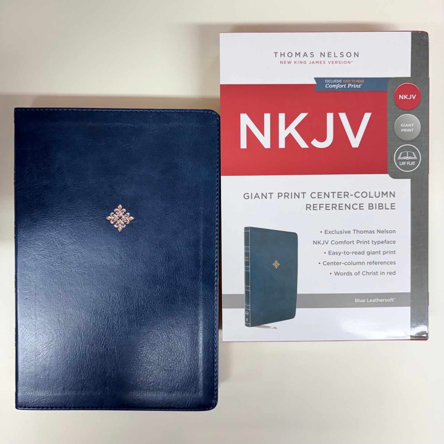 NKJV Reference Bible Giant Print - Navy - Harper Collins