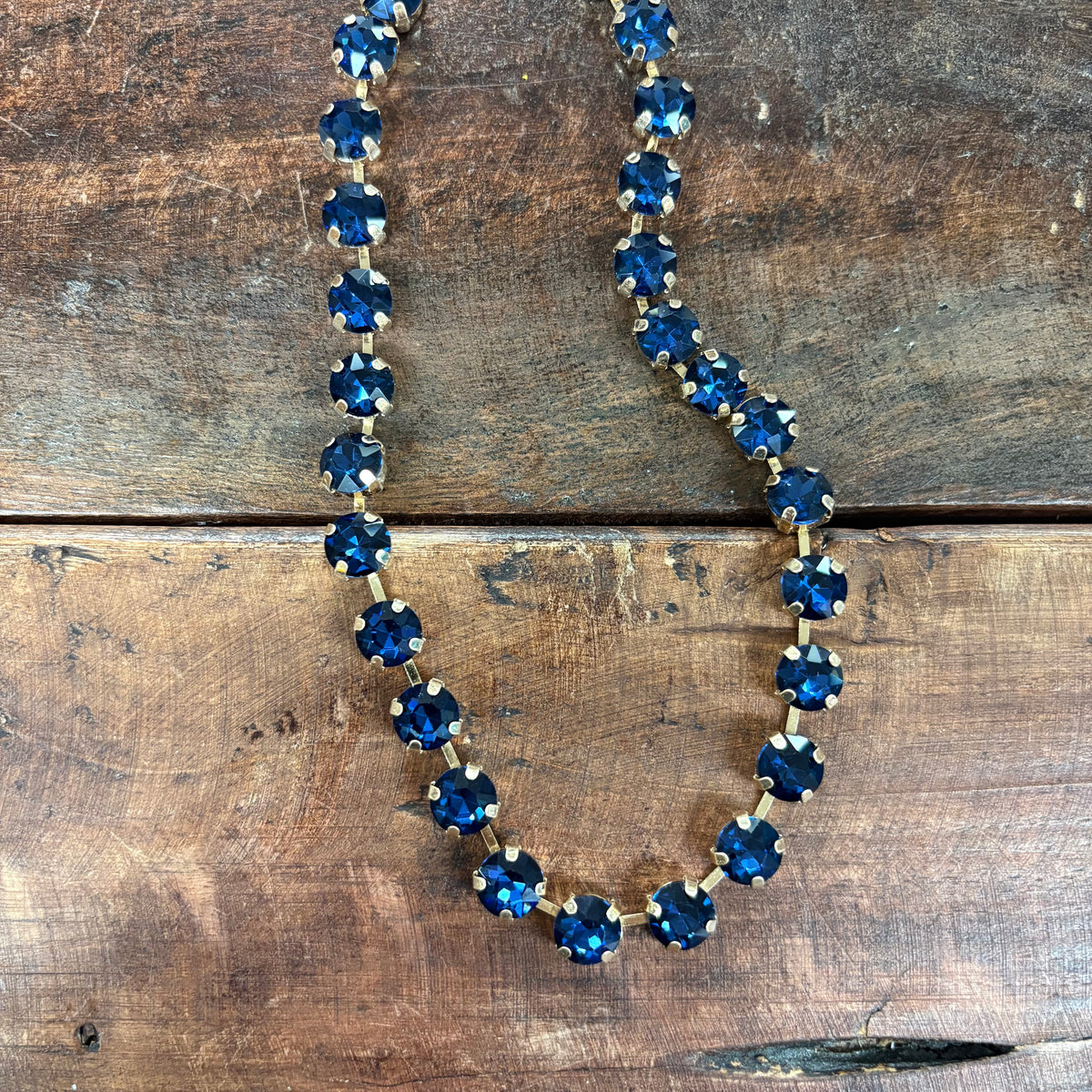Andi Rhinestone Navy Necklace - Caroline Hill