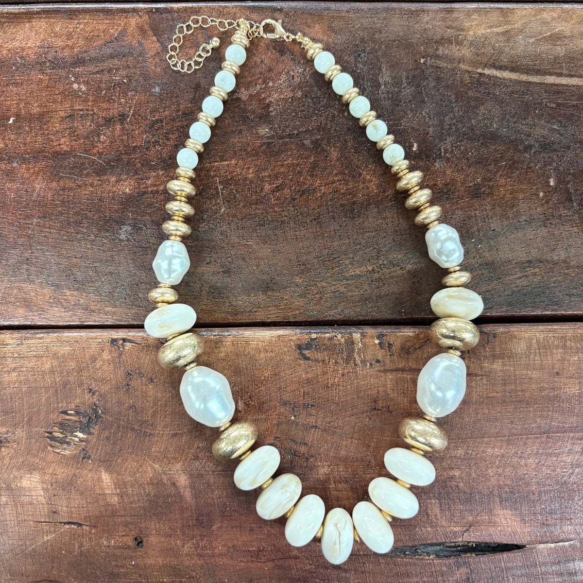Abenger White Beaded Necklace - Caroline Hill