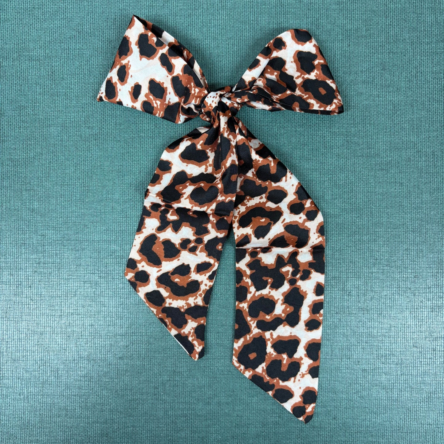 White Leopard Print Twilly