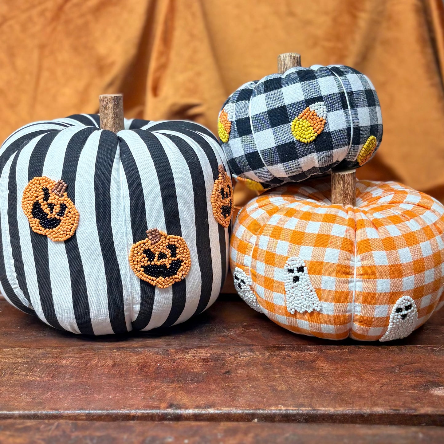 Beaded Icon Pumpkins - Mud Pie
