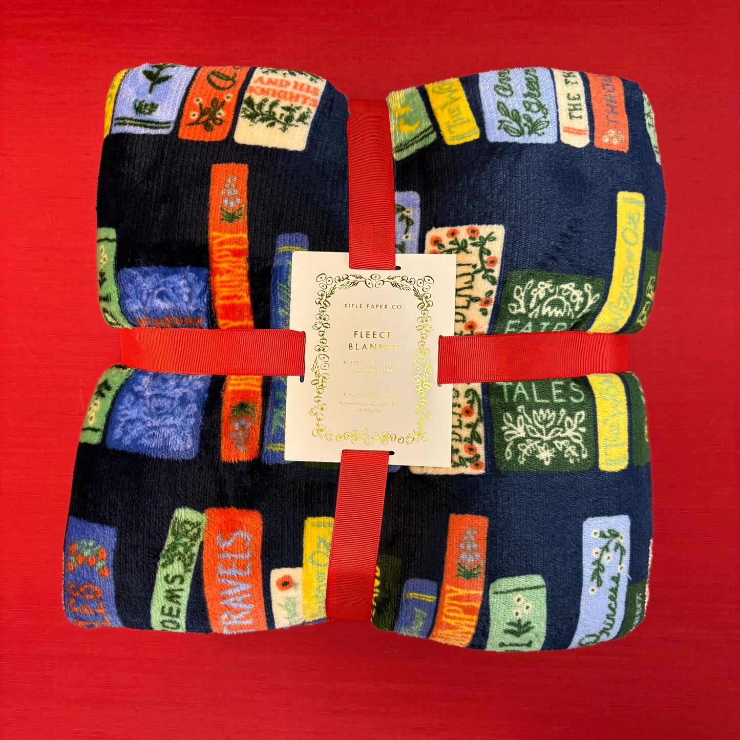 Bookshelf Fleece Blanket - Rifle Paper Co.