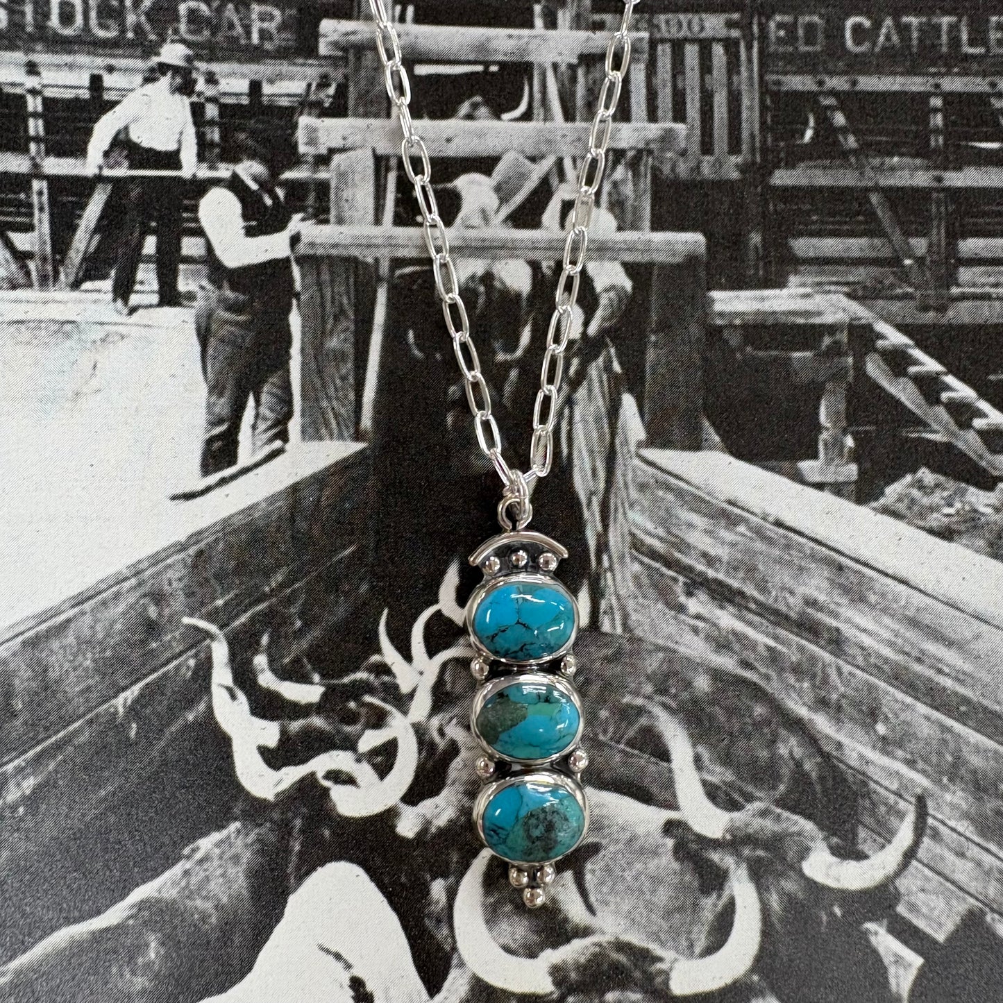 Triple Oval Turquoise Necklace - Boho Sol