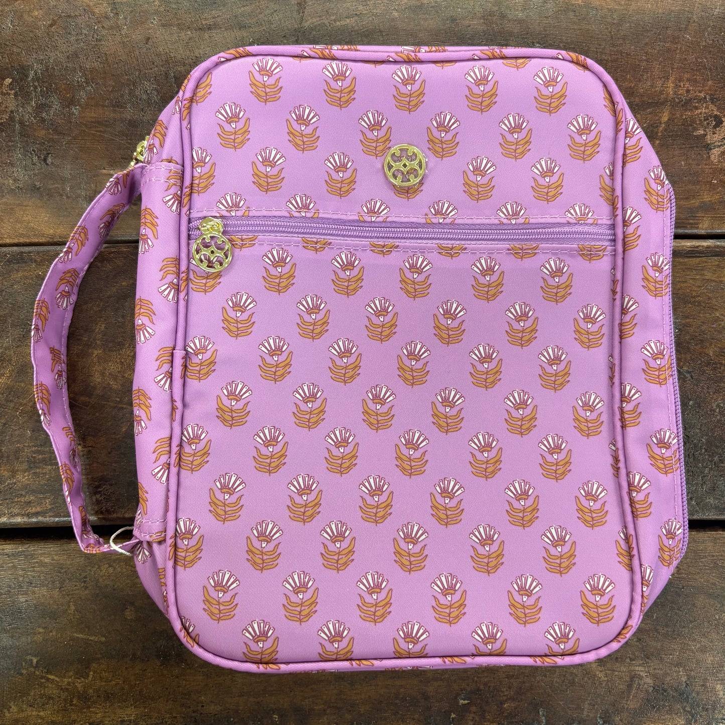 Purple Floral Bible Cover - Mary Square