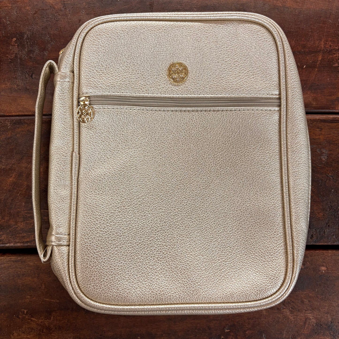 Metallic Gold Bible Cover - Mary Square