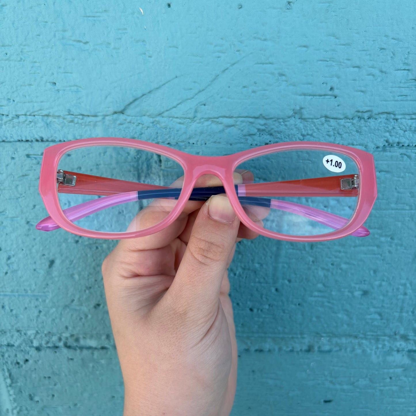 Heather Pink Colorblock Readers - Mary Square