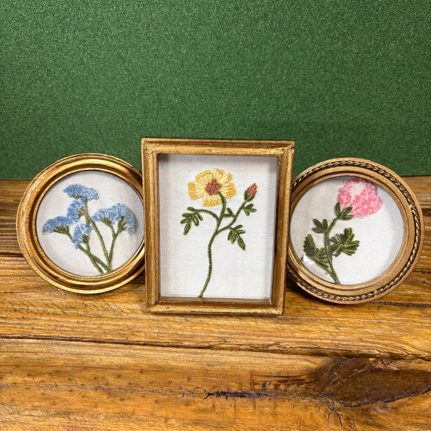 Embroidered Floral Art Frames - Mud Pie