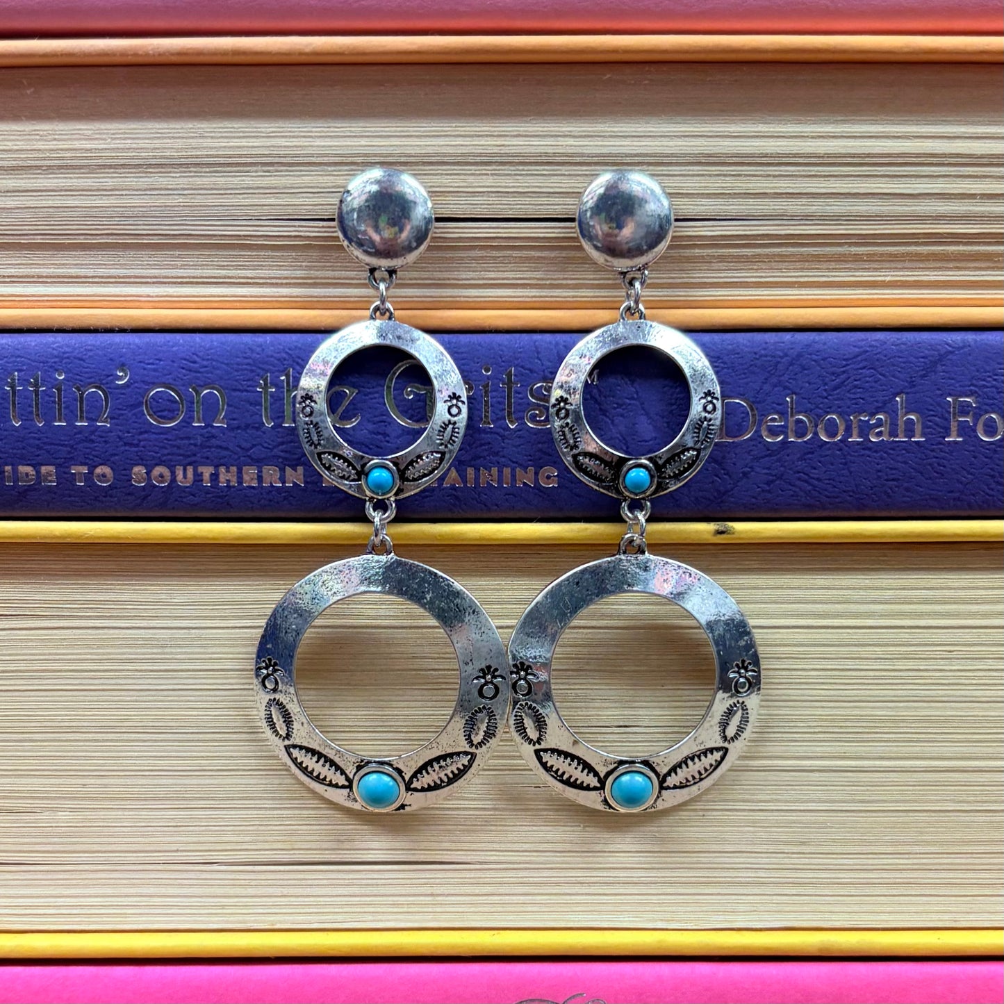 Western Circle Drop Stud Earrings - Boho Ranch Shop