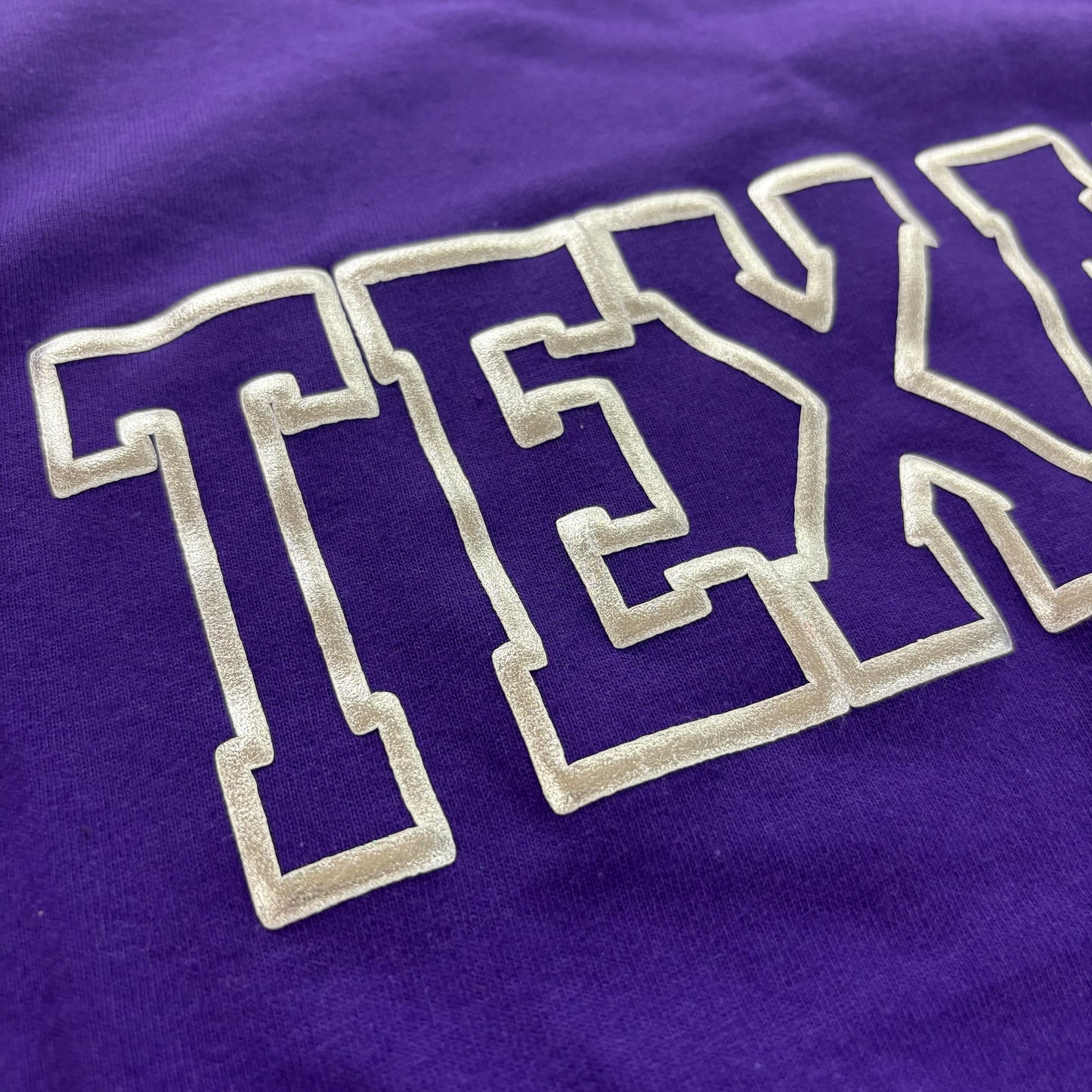 Puff Metallic Silver Texans Tee - Blessed Texas Mess
