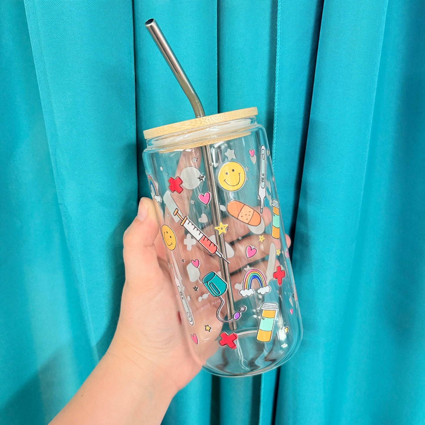 Healthcare Icons Glass Can - Callie Danielle