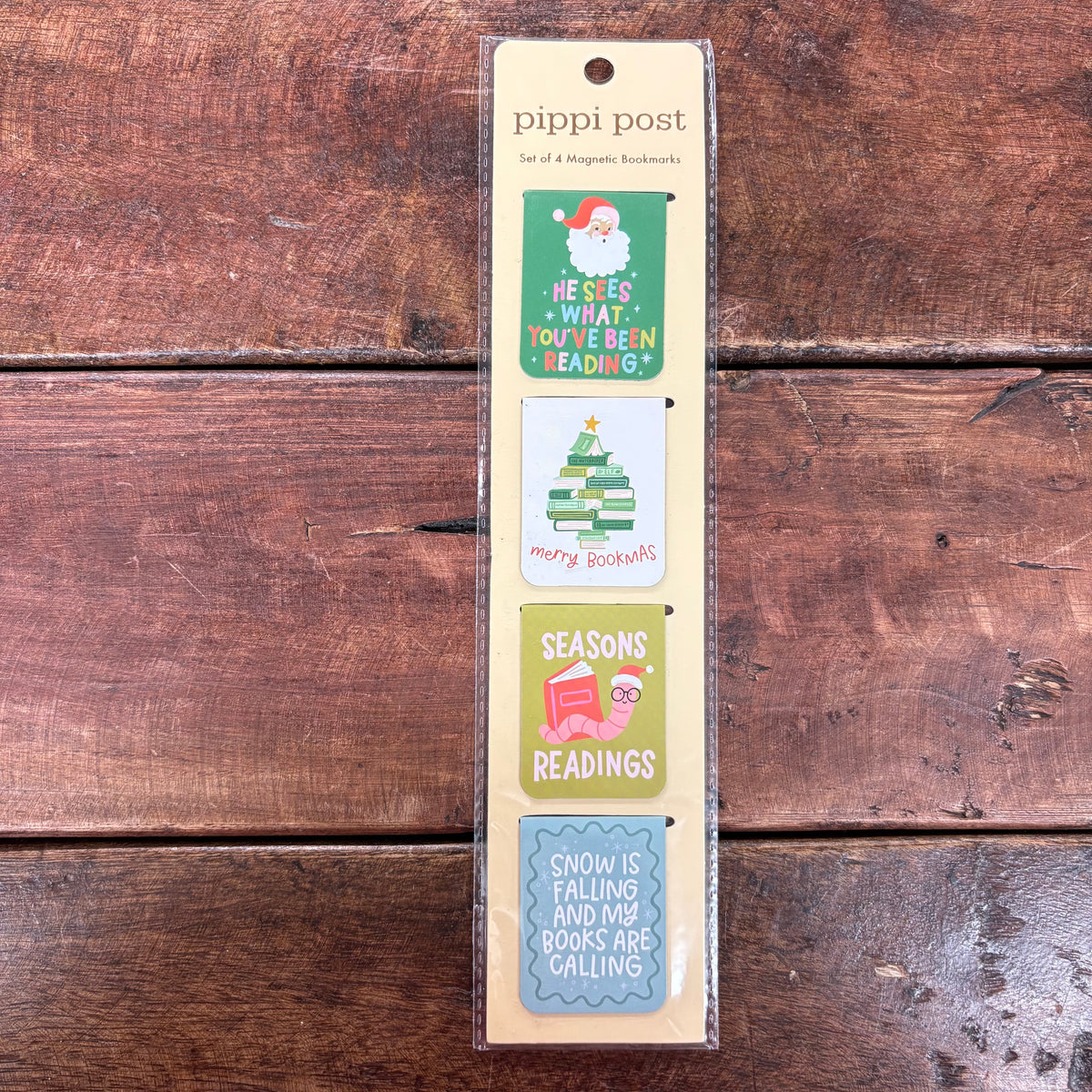 Merry Bookmas Christmas Magnetic Bookmarks - Pippi Post