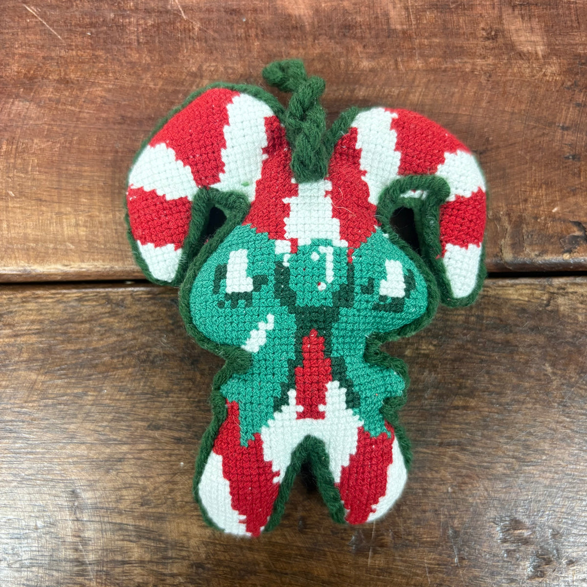 Candy Cane Needlepoint Ornament - Mud Pie