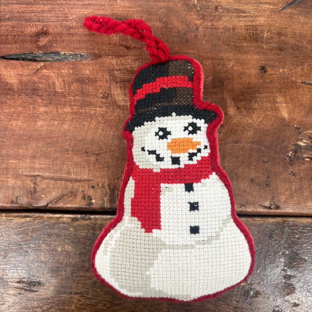 Snowman Needlepoint Ornament - Mud Pie