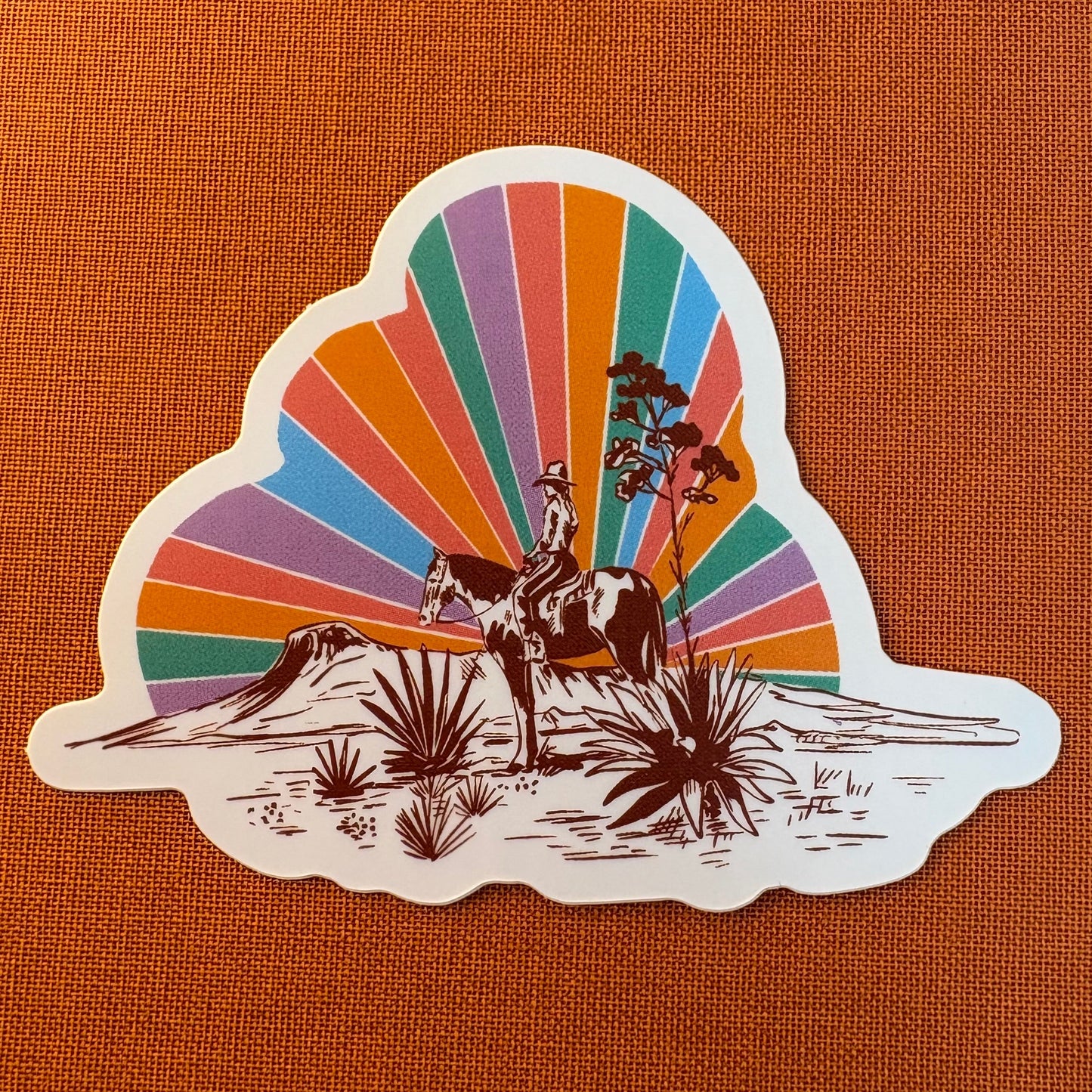 Sunset Cowgirl Sticker - Antiquaria Mercantile