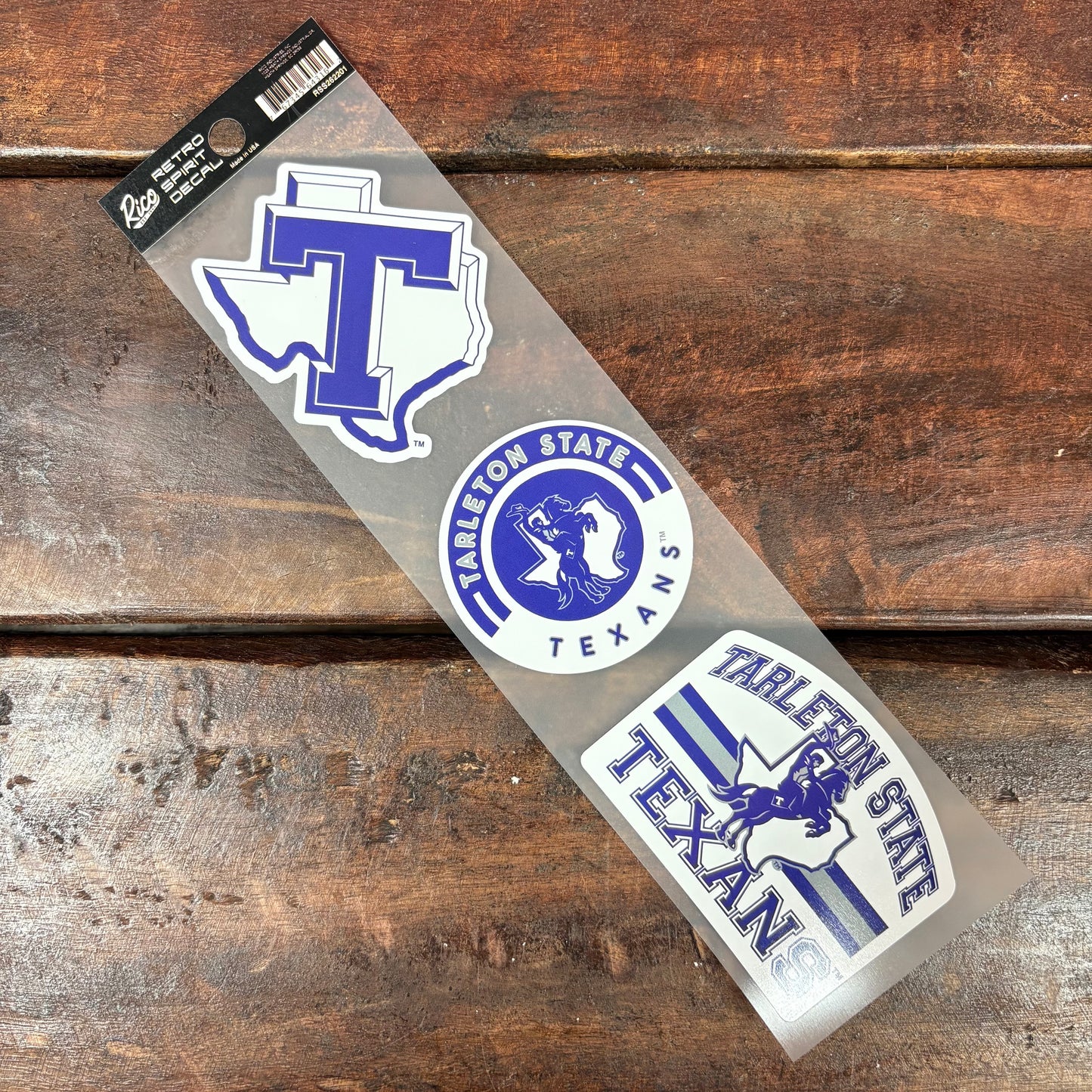 3-Piece Retro Spirit Decals - Tarleton - Rico Industries