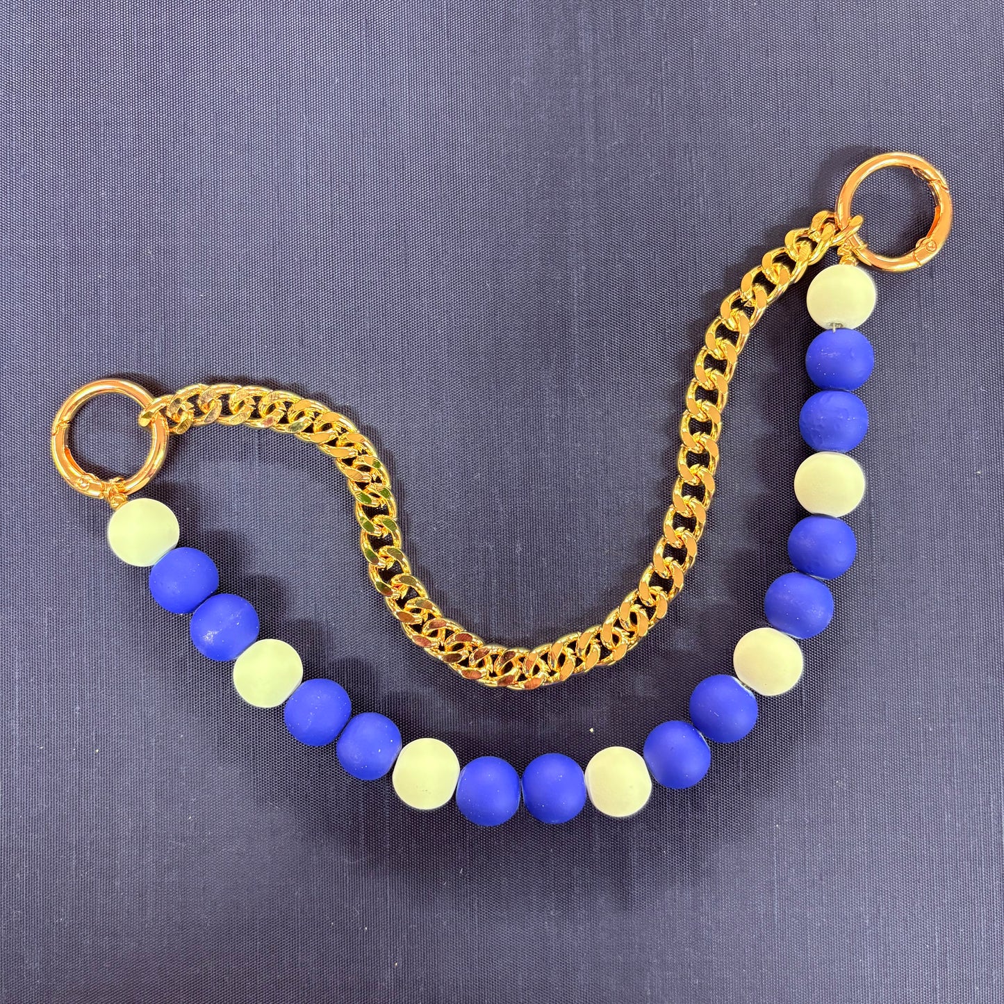Game Day Dual Strand Blue Bag Charm - Sophia Collection