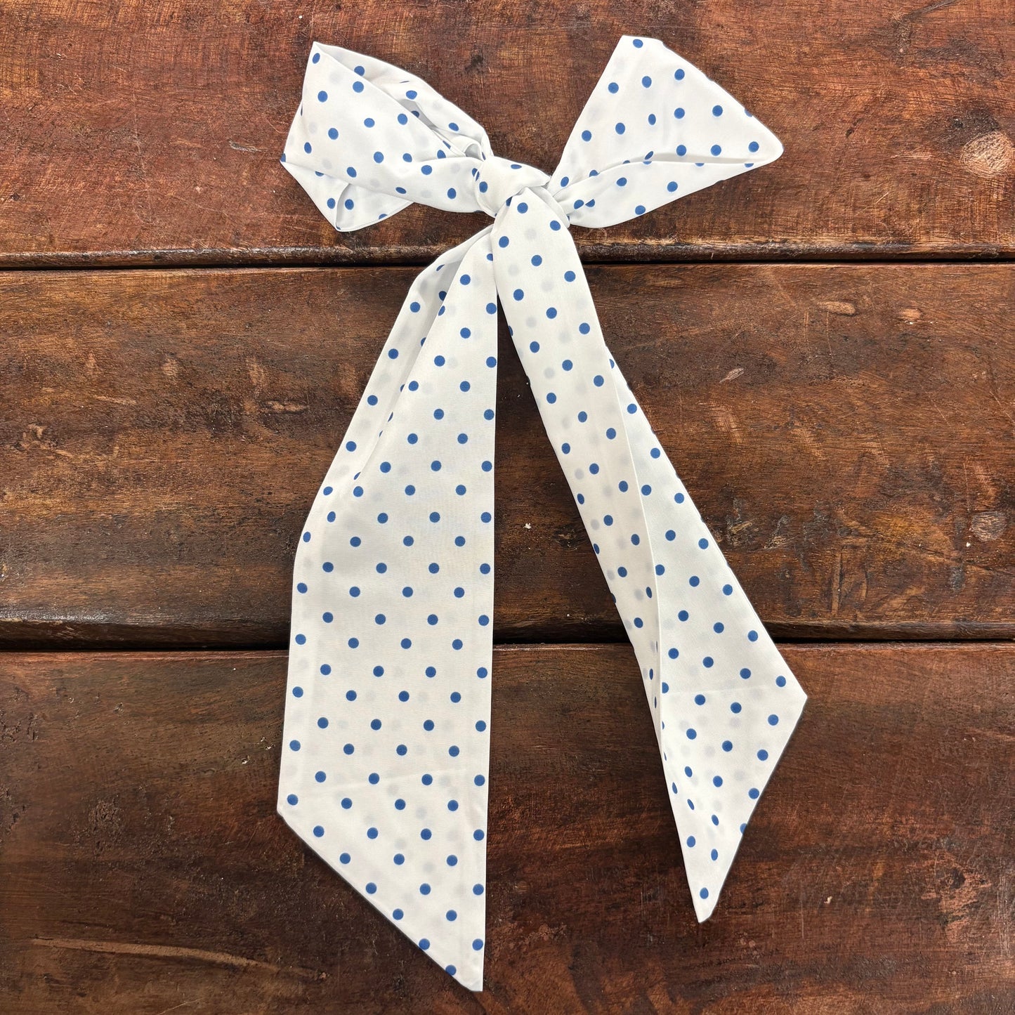 White Mini Polka Dot Twilly - Accity