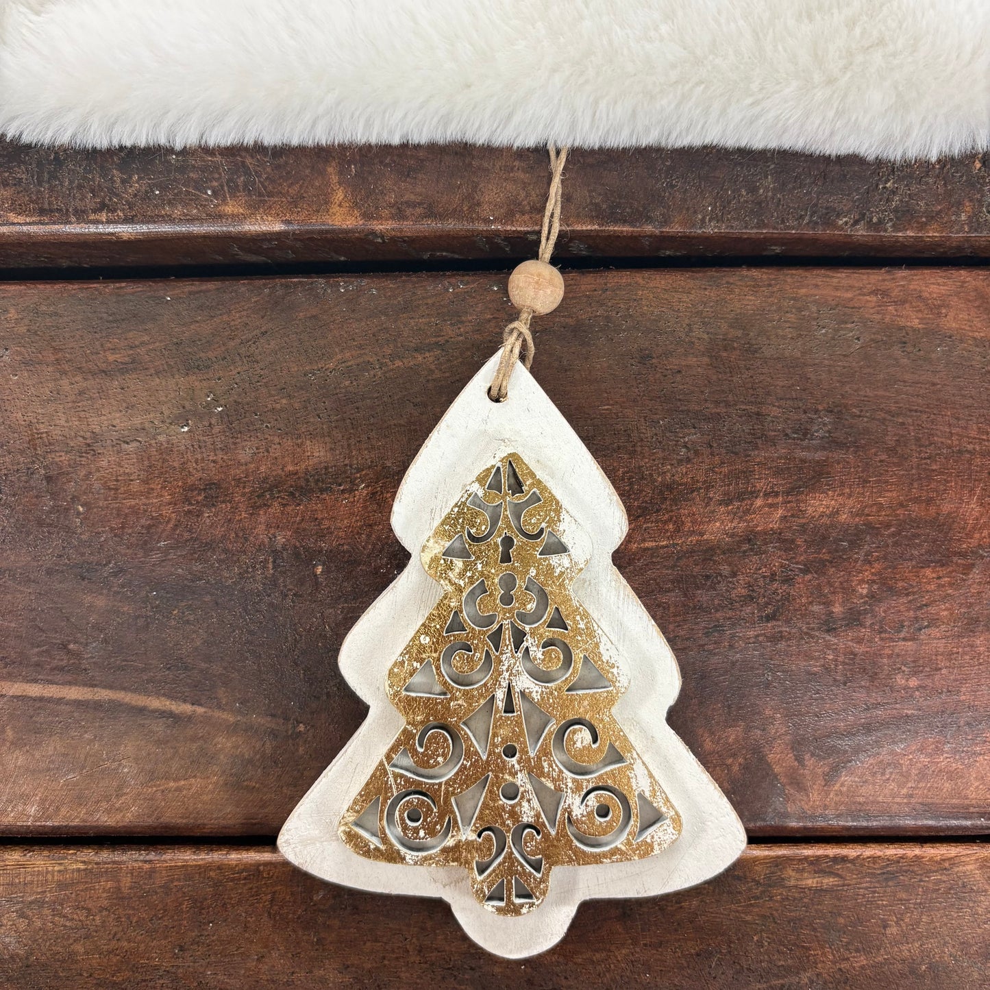 Gold Foil Christmas Tree Ornament - C and F