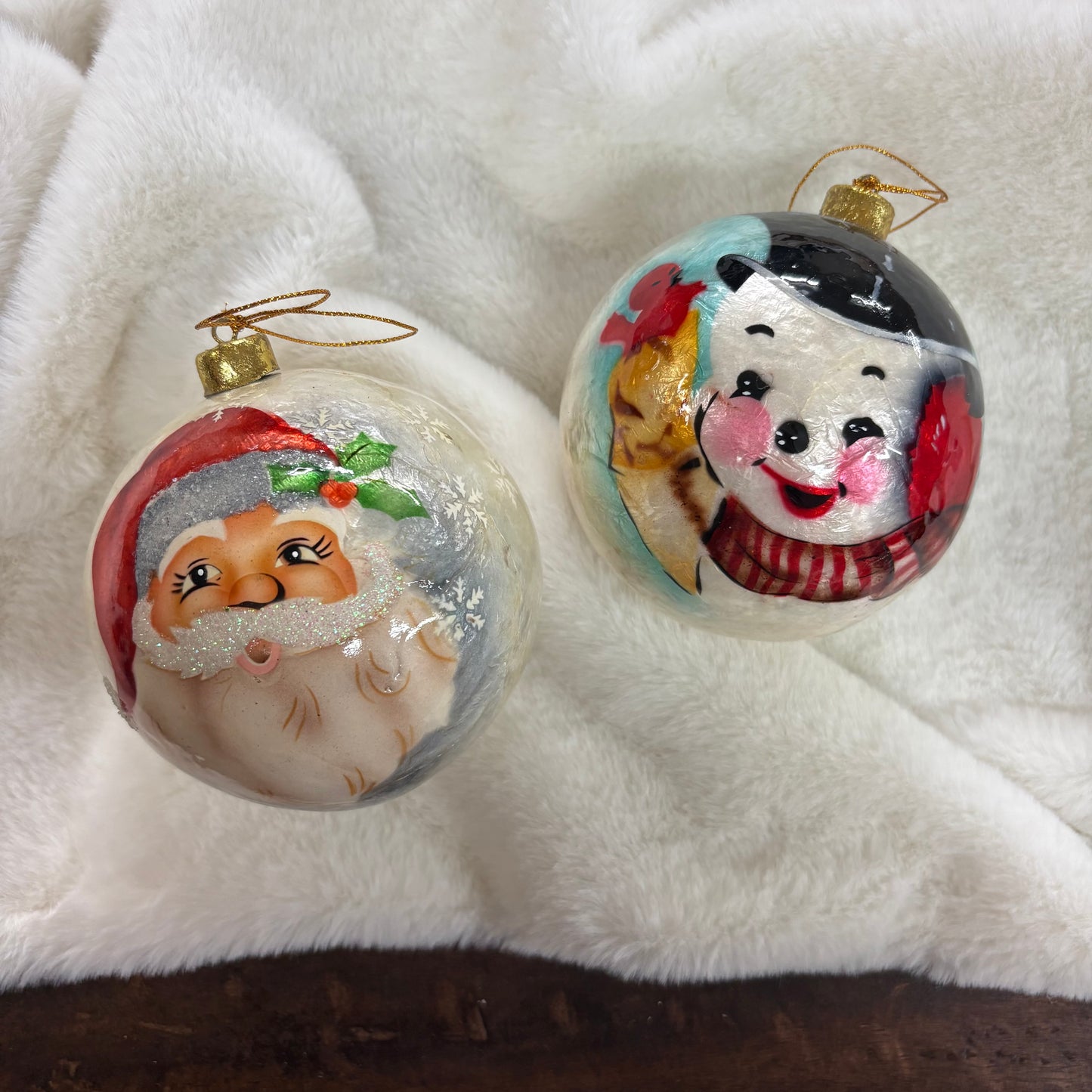 Vintage Style Round Ornaments - C and F