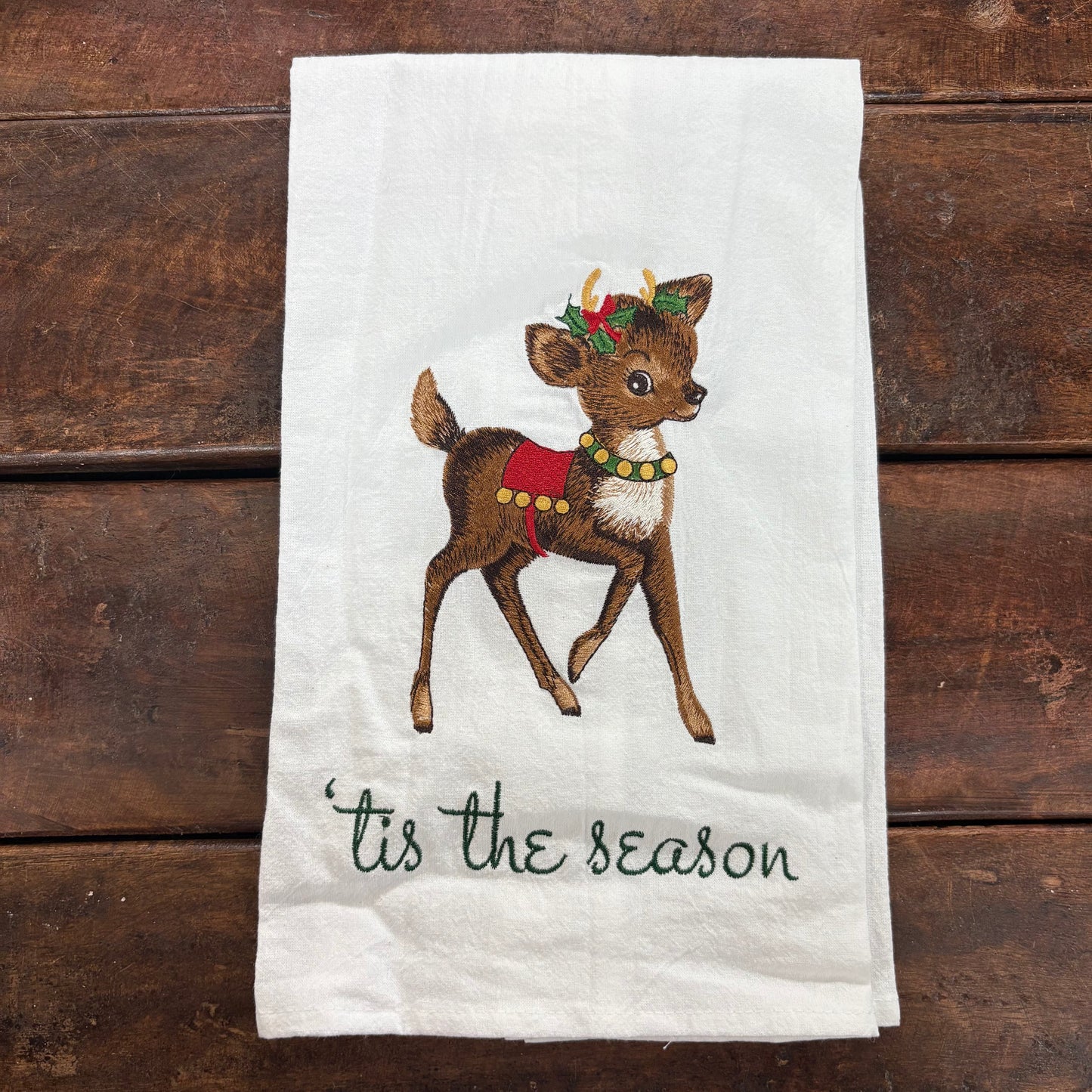 Vintage Reindeer Towel - C and F