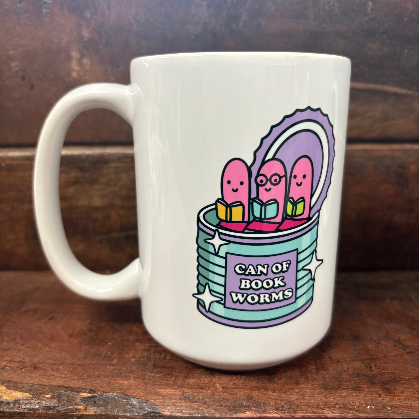 Can Of Book Worms Mug - Mugsby