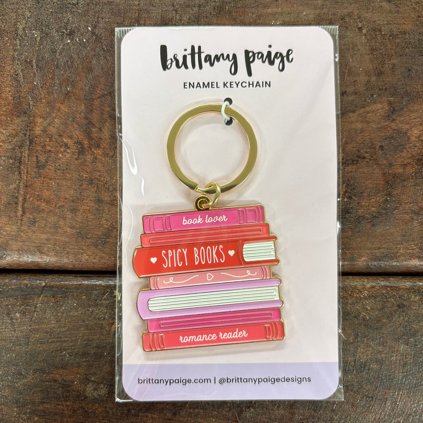 Spicy Books Enamel Keychain - Brittany Paige