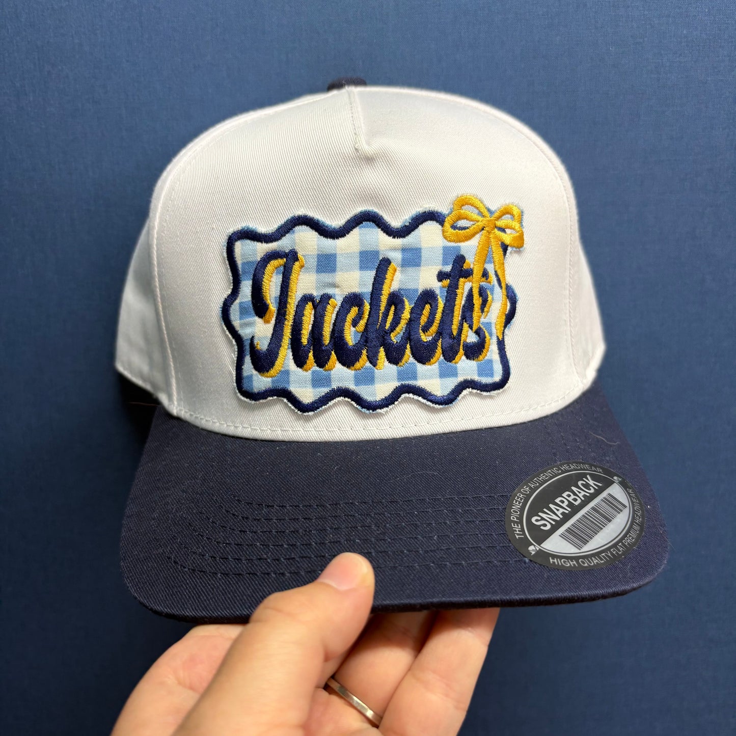 Blue Gingham Jackets Cap (Blue Bill) - Lucky Girl TX