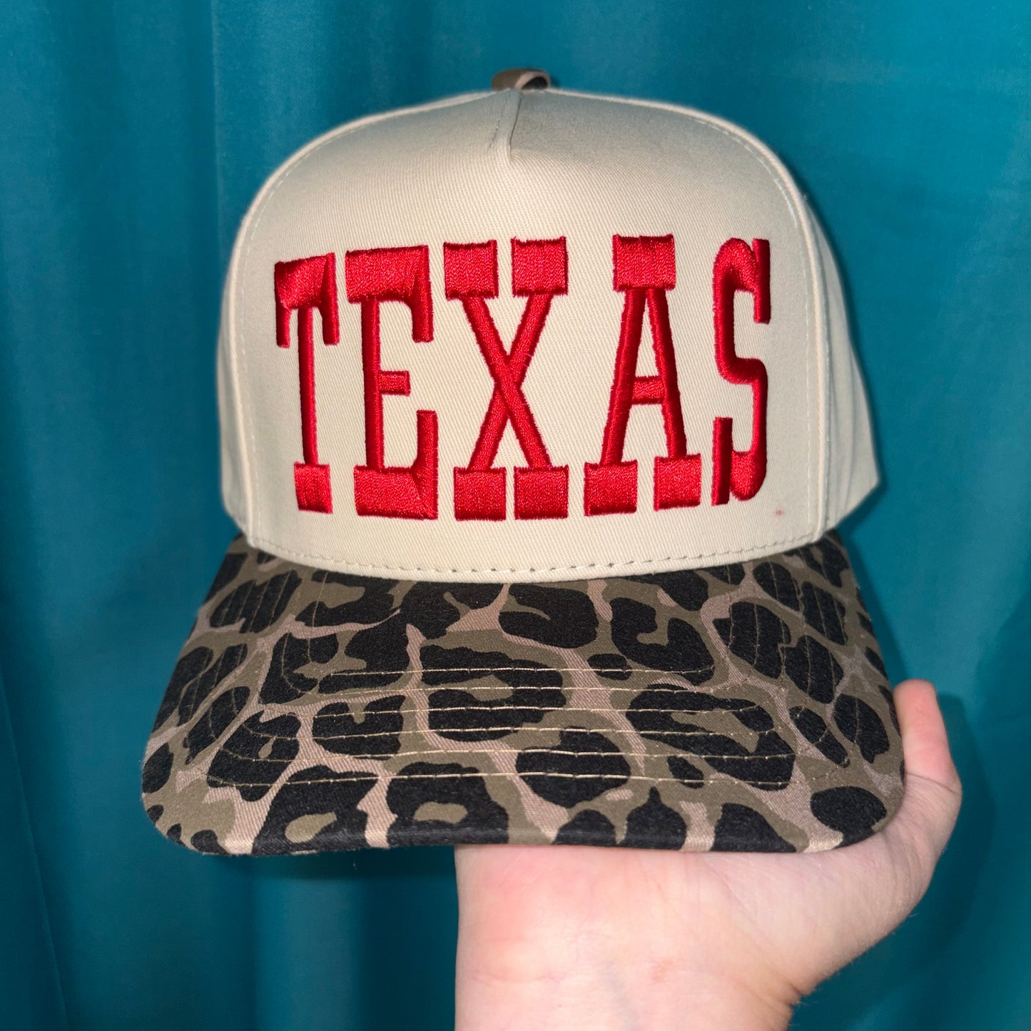 Red and Leopard Texas Cap - Hana