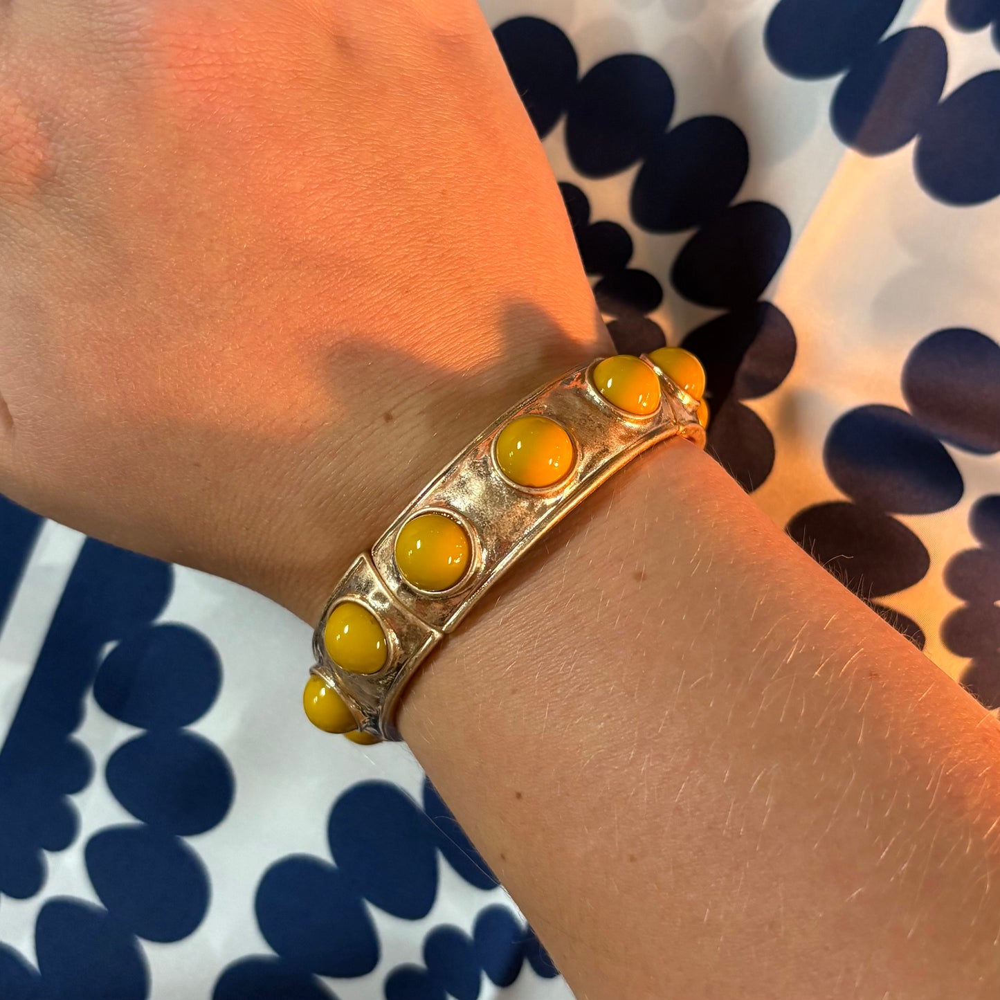 Raegan Stretch Bracelet Mustard - Caroline Hill